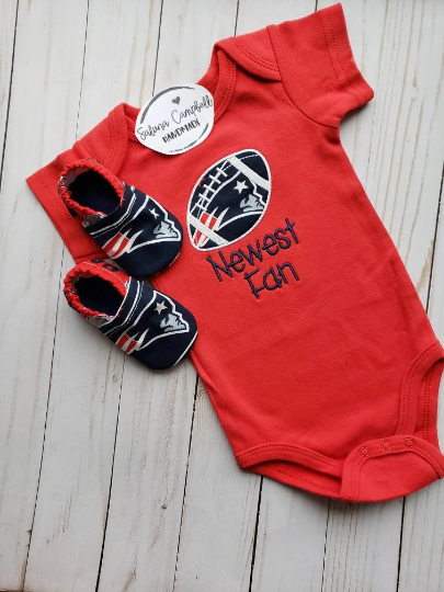 New England Patriots bodysuit and matching booties