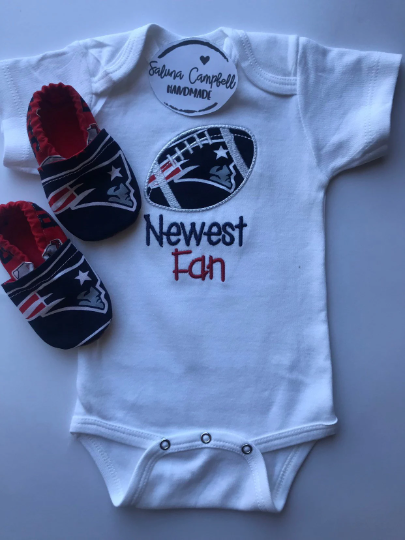 New England Patriots bodysuit and matching booties