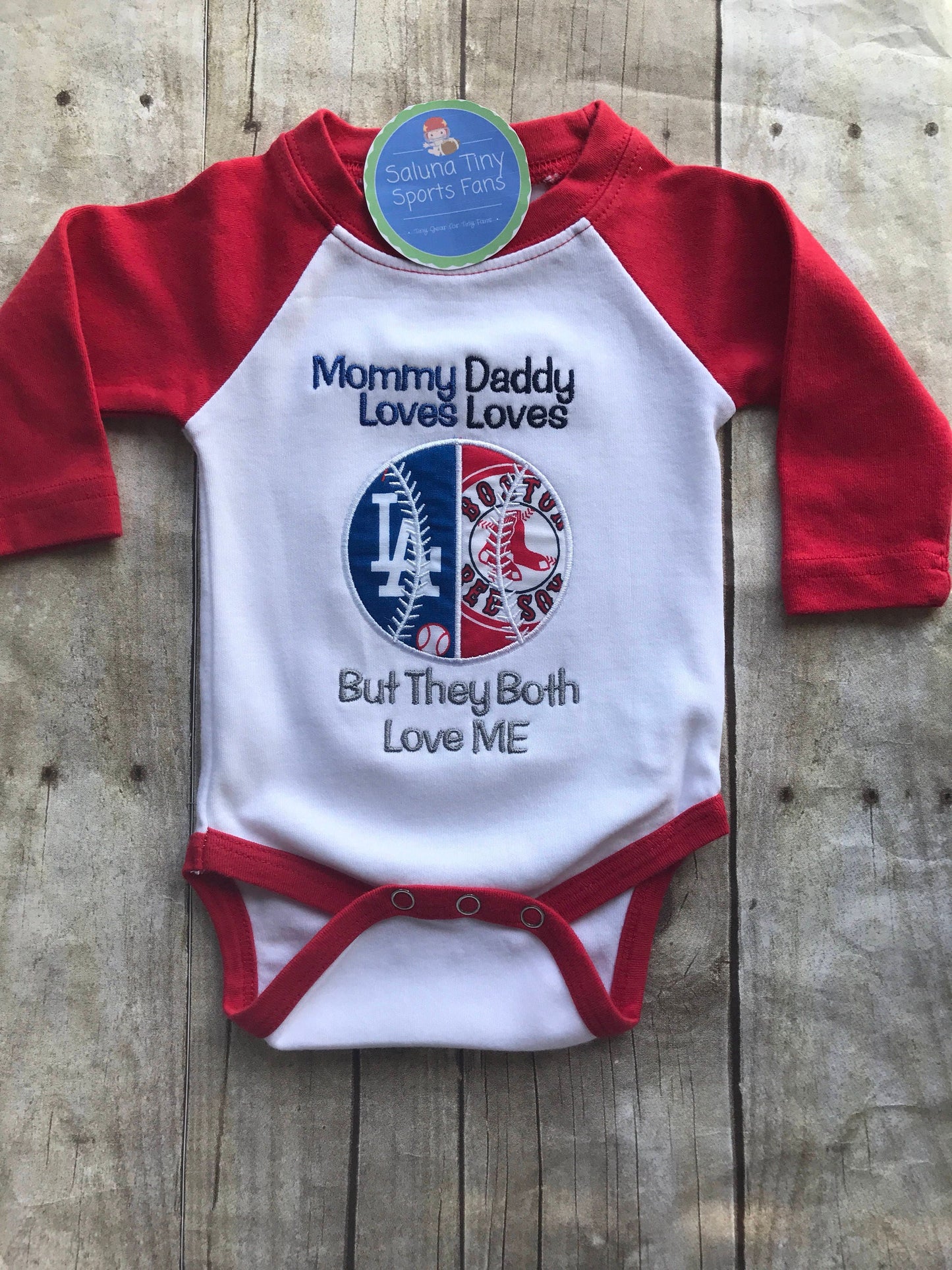 Baseball house divided embroidered baby bodysuit or shirt | you pick teams