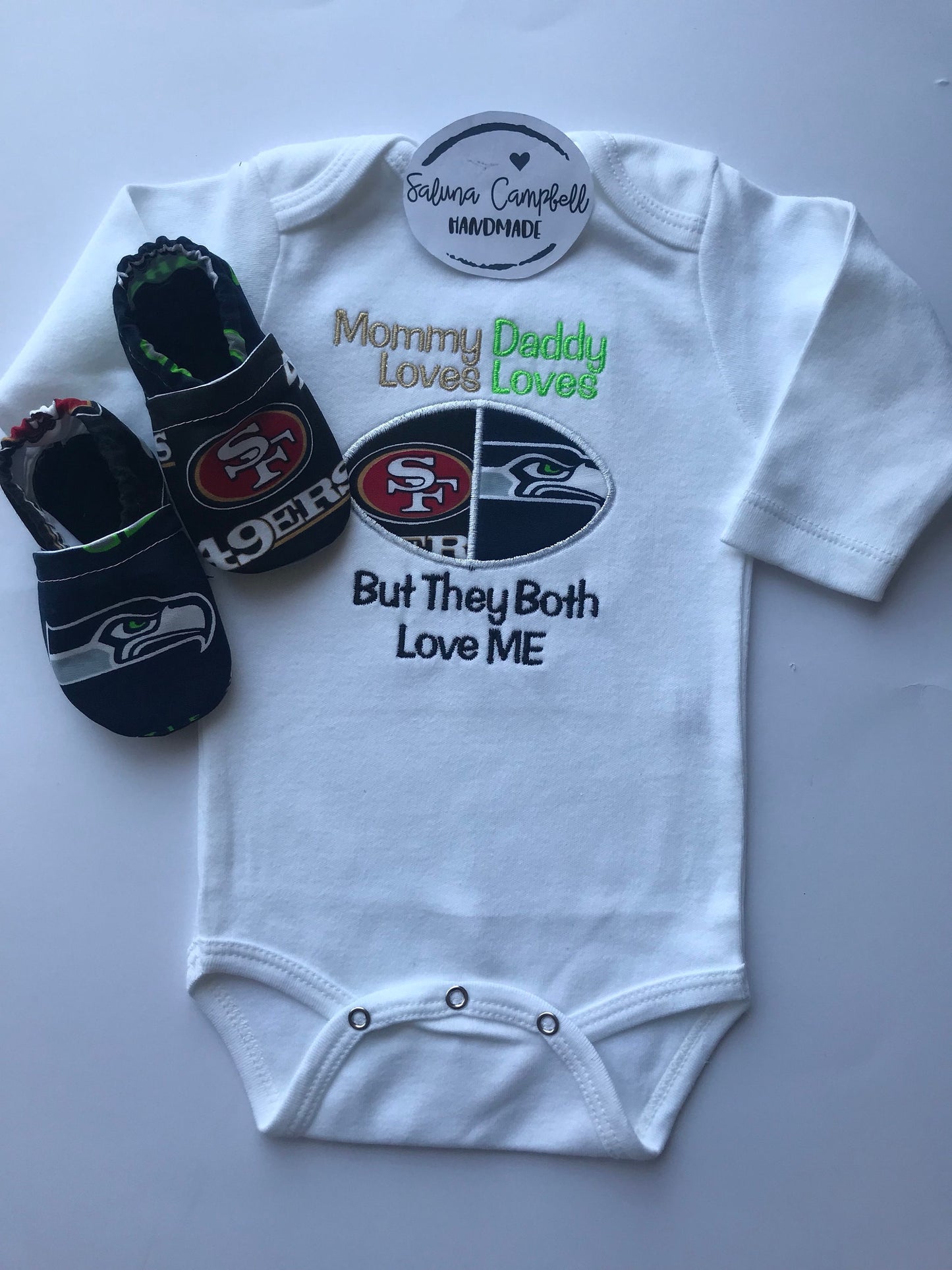 House Divided Embroidered Bodysuit and Matching Booties