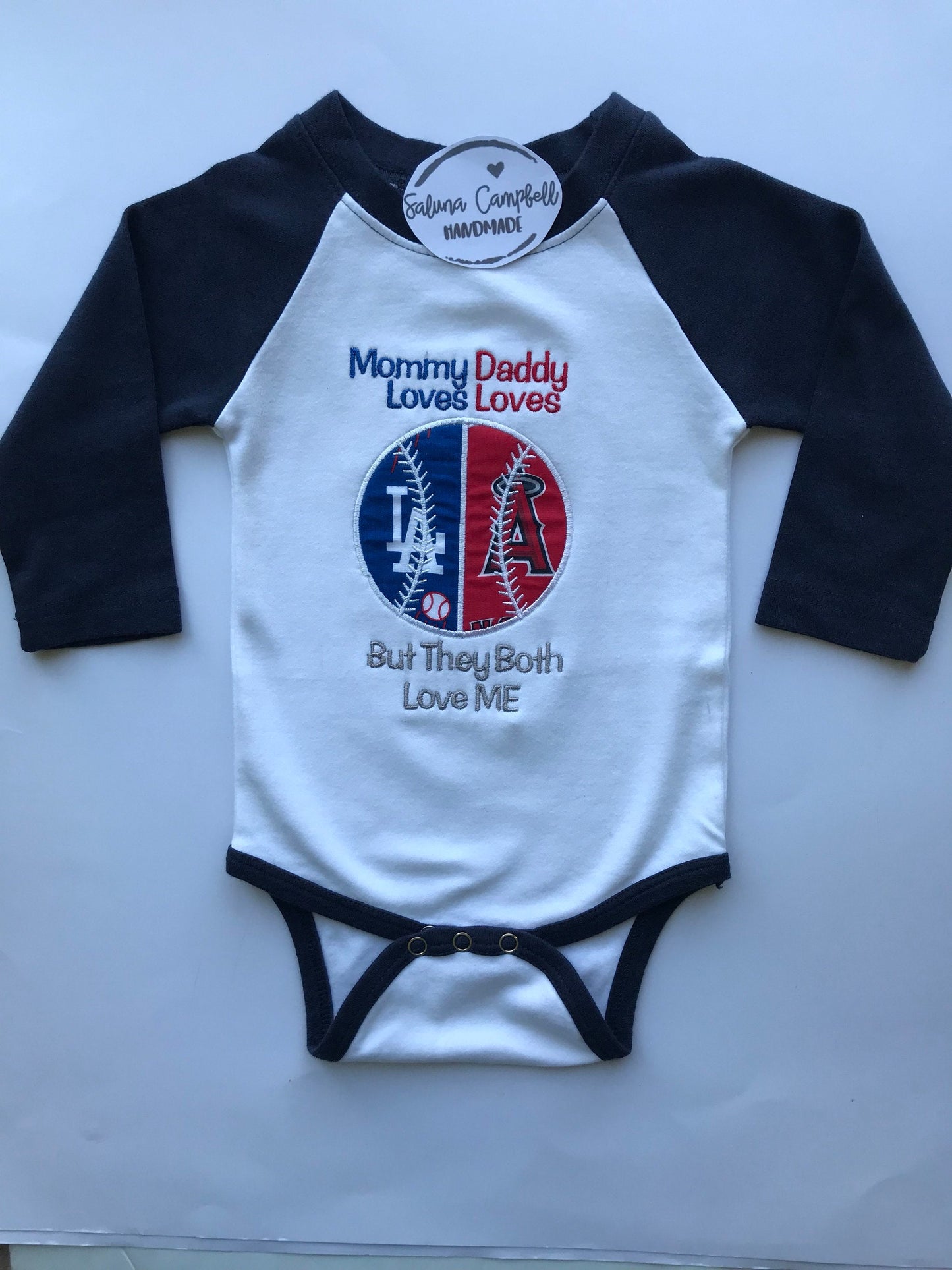 Baseball house divided embroidered baby bodysuit or shirt | you pick teams