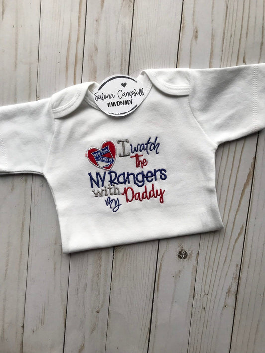 New York Rangers with Daddy shirt or bodysuit