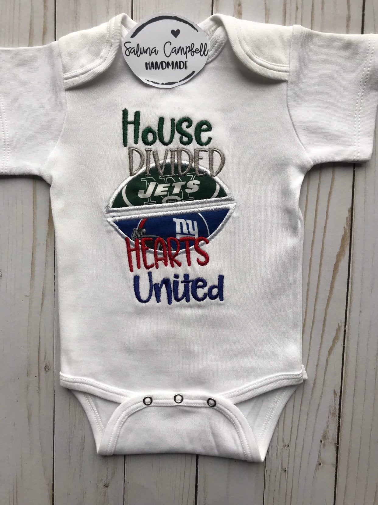 House Divided Hearts United Football Shirt or bodysuit