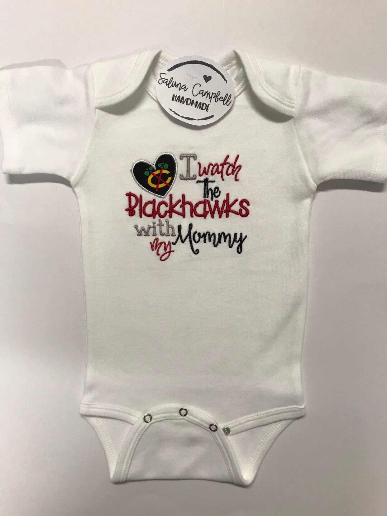 Chicago Blackhawks with mommy Inspired bodysuit