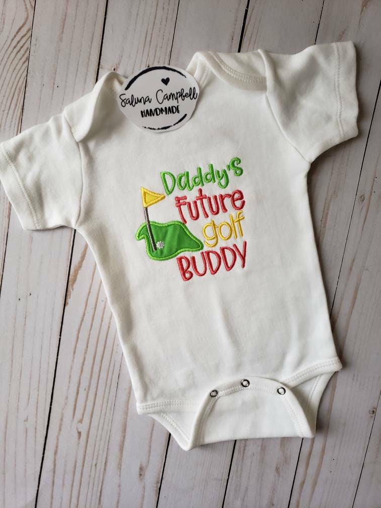 Daddy's Future Golf Buddy or Shirt and matching ruffle diaper cover