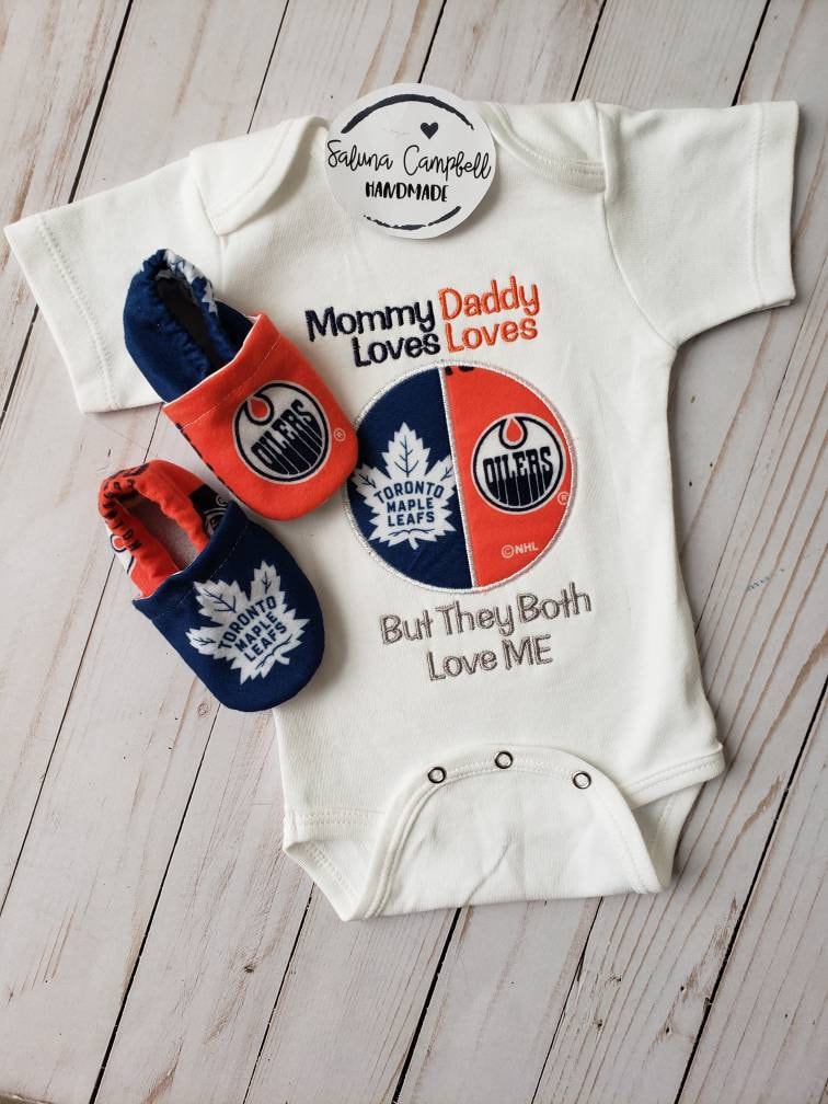 Hockey house divided shirt and Matching Booties - you pick your teams