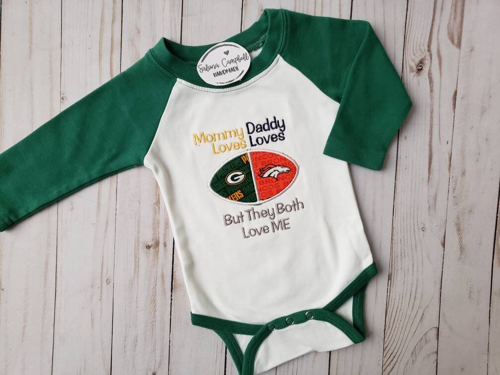 Embroidered  Football house divided baby bodysuit or shirt | you pick teams