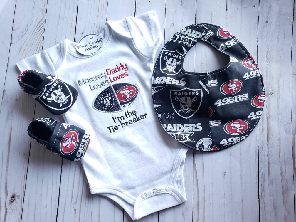 House Divided Embroidered I'm the tiebreaker bodysuit, bib AND matching booties- you pick teams