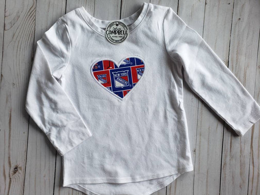 New York Rangers Inspired Heart Shirt