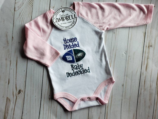 House Divided Baby Undecided Football Shirt or Bodysuit • your choice of teams