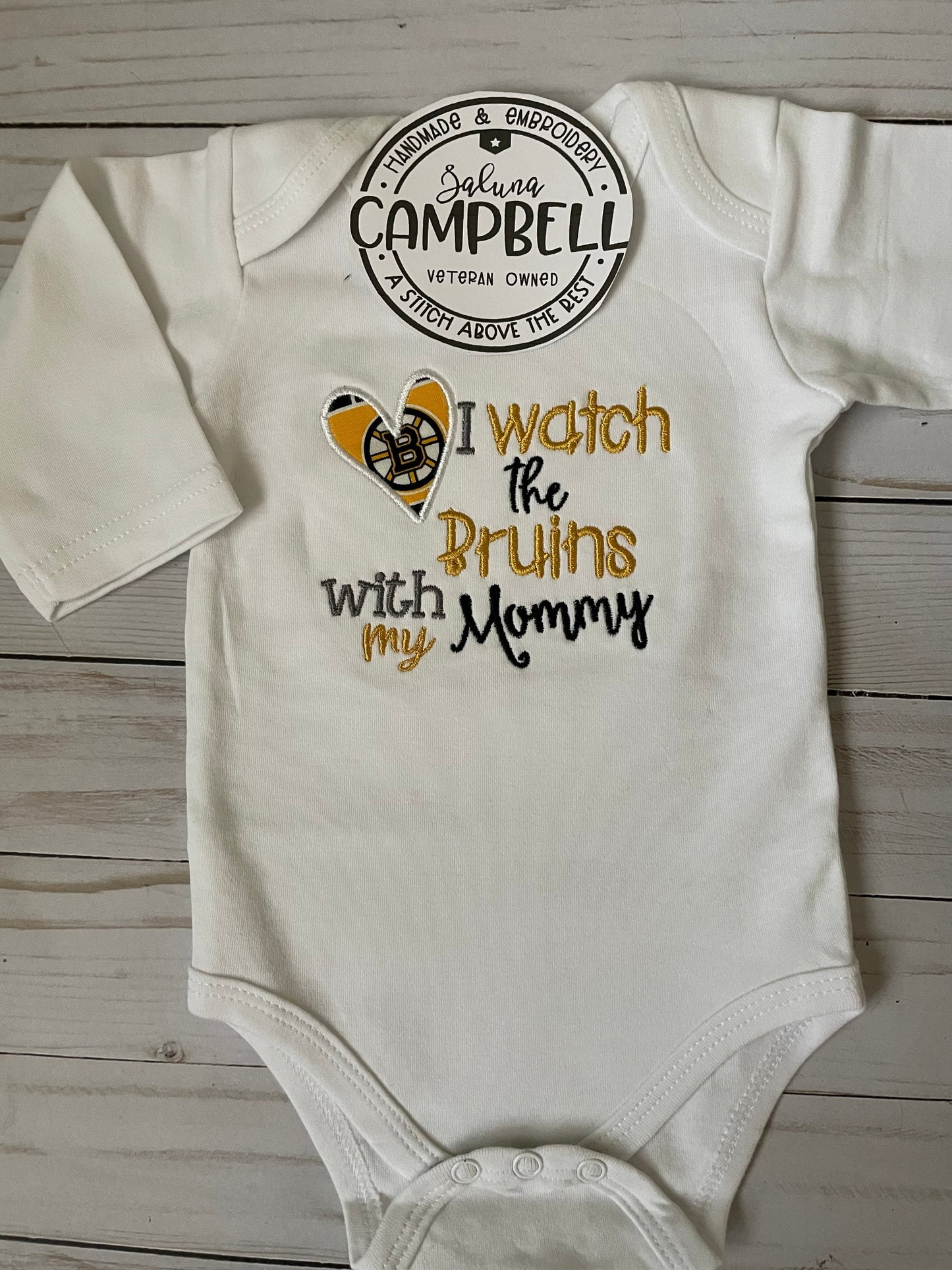 Boston Bruins with mommy shirt or bodysuit